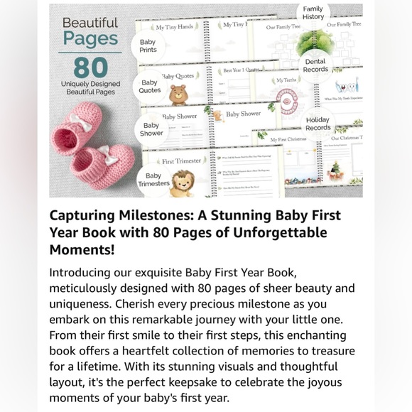 Animal Themed Baby Milestone Book - Picture 8 of 14